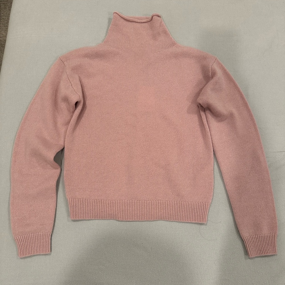 Aritzia Pink Cashmere Mockneck Sweater